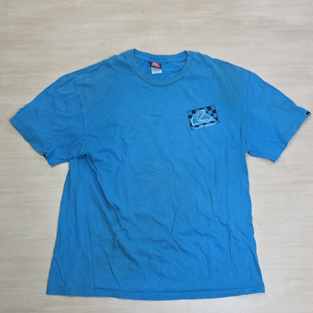 Y2K‎ Quiksilver Blue Surf Shirt Size Large Stains Read